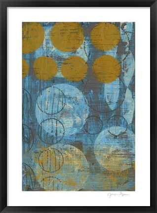 Framed Textured Circles I Print