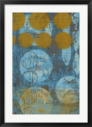 Framed Textured Circles I Print