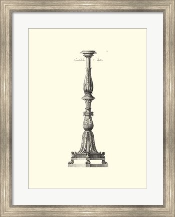 Framed B&amp;W Antique Candlestick II Print