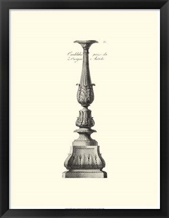 Framed B&amp;W Antique Candlestick IV Print