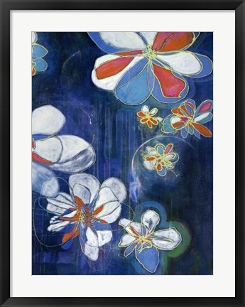 Framed Night Blooms II Print