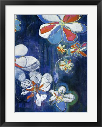 Framed Night Blooms II Print