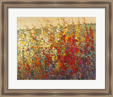 Framed Field of Spring Flowers I Print