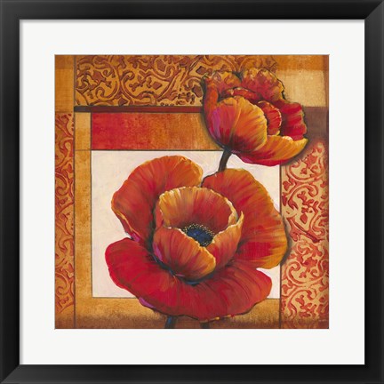 Framed Poppy Pattern I Print