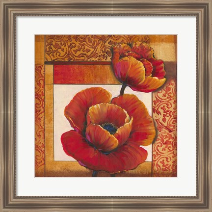 Framed Poppy Pattern I Print