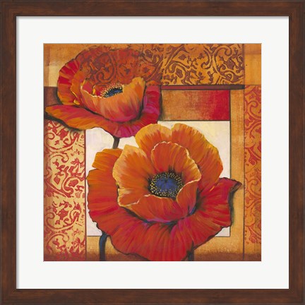 Framed Poppy Pattern II Print