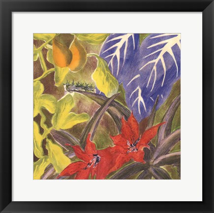 Framed Tropical Monotype I Print