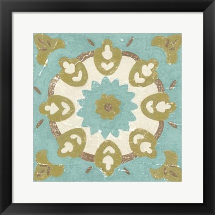 Framed Rustic Tiles III Print