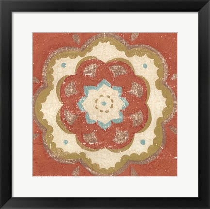 Framed Rustic Tiles VI Print