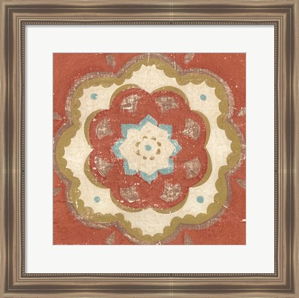 Framed Rustic Tiles VI Print