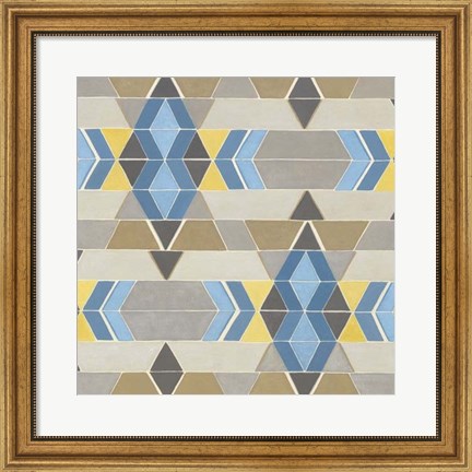 Framed Blue and Yellow Geometry II Print