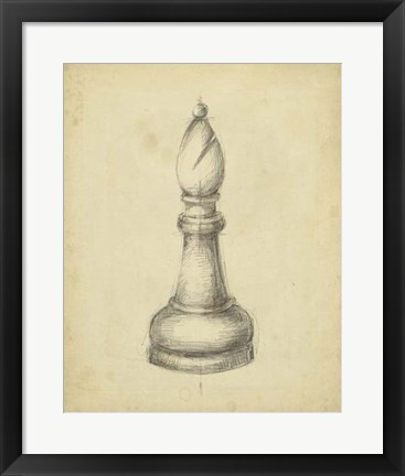 Framed Antique Chess II Print