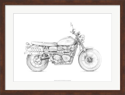 Framed Motorcycle Sketch III Print