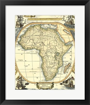 Framed Nautical Map of Africa Print