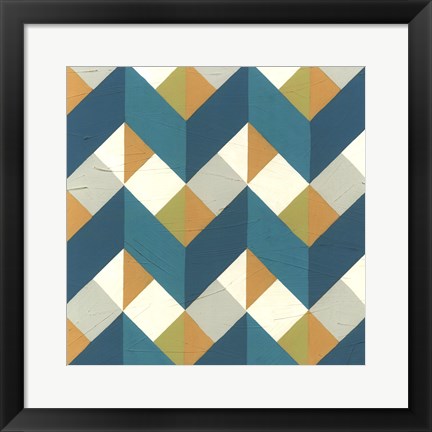 Framed Chevron Illusion III Print