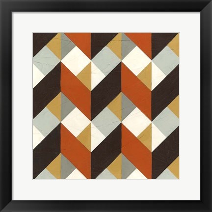 Framed Chevron Illusion IV Print