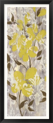 Framed Buttercups on Grey I Print