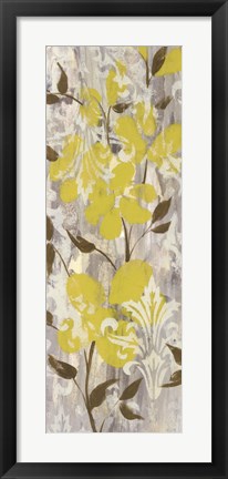 Framed Buttercups on Grey I Print