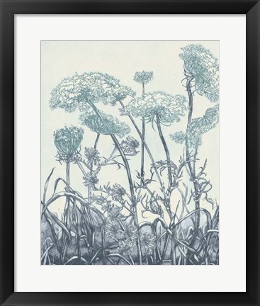 Framed Indigo Fields II Print