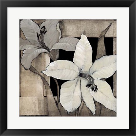 Framed Dramatic Lily Grid II Print