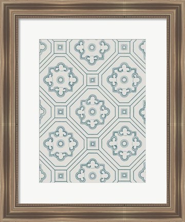 Framed Ornamental Pattern in Teal IV Print