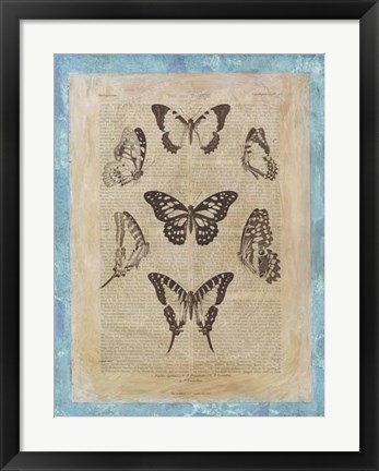 Framed Bookplate Butterflies III Print