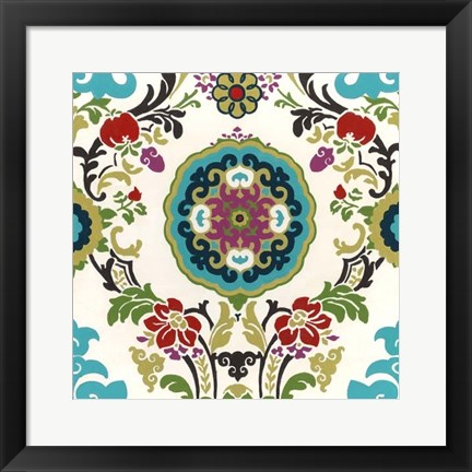 Framed Jewel-tone Damask IV Print