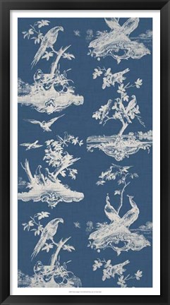 Framed Toile in Indigo Print