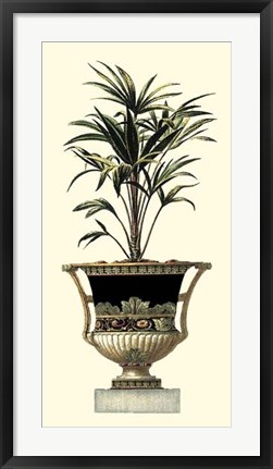 Framed Elegant Urn with Foliage I Print