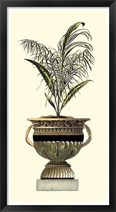 Framed Elegant Urn with Foliage II Print