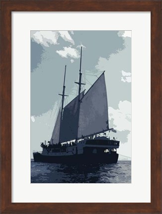 Framed Caribbean Vessel I Print