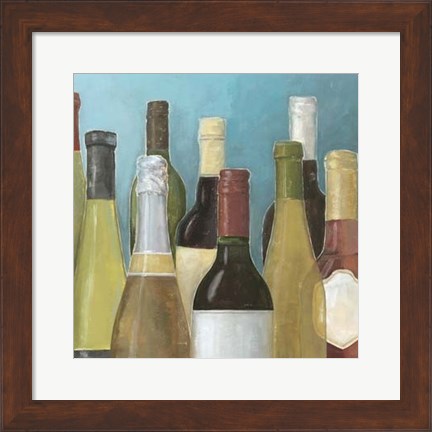 Framed Wine Bottles II Print