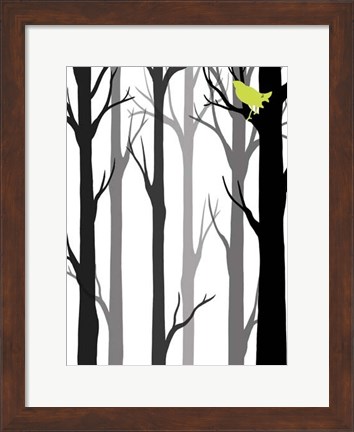 Framed Forest Silhouette II Print