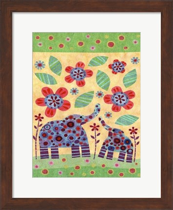 Framed Elephant Pair Print