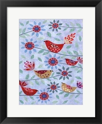 Framed Five Birds Print