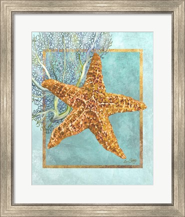 Framed Starfish and Coral Print