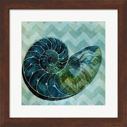 Framed Chevron Shell I Print