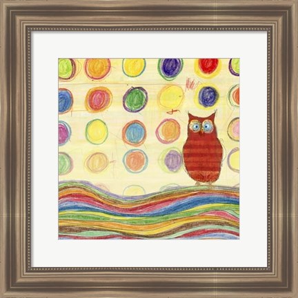 Framed Feathers, Dots &amp; Stripes IV Print