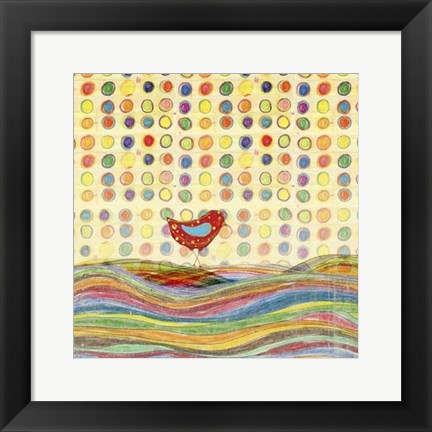 Framed Feathers, Dots &amp; Stripes VII Print