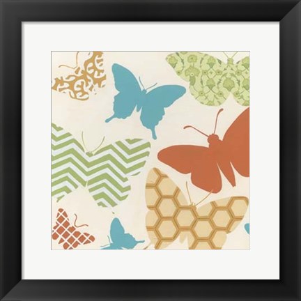 Framed Butterfly Patterns I Print