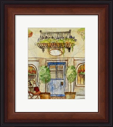 Framed Greek Cafe IV Print