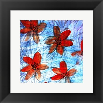 Framed Flower Strokes II Print