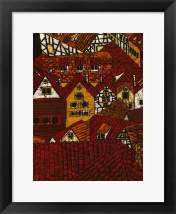 Framed Red Roofs I Print