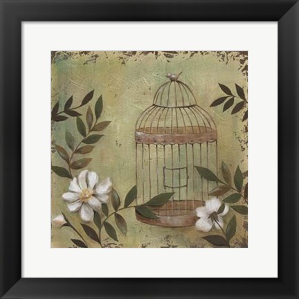 Framed Decorative Bird Cage I Print