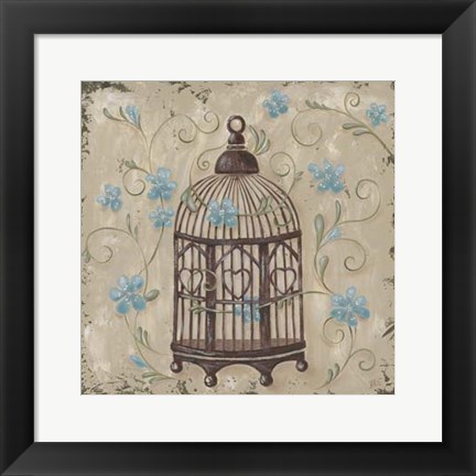 Framed Decorative Bird Cage II Print