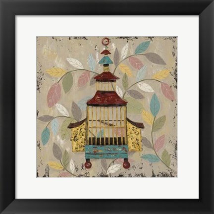 Framed Decorative Bird Cage III Print