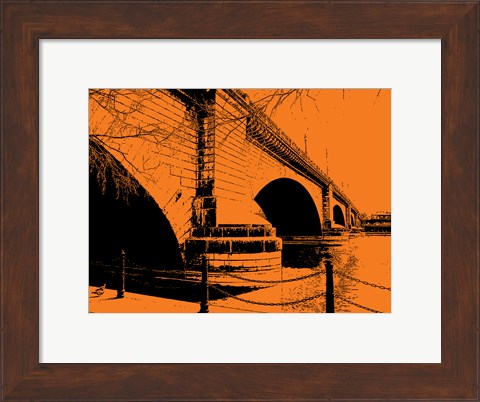 Framed London Bridges on Orange Print