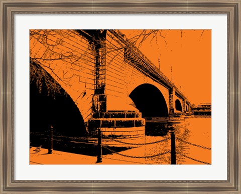 Framed London Bridges on Orange Print