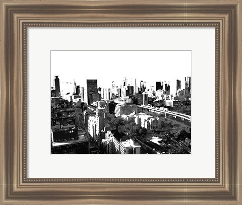 Framed Skyline in Osaka1 Print