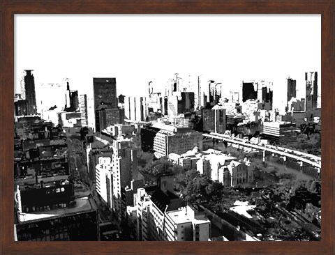 Framed Skyline in Osaka1 Print